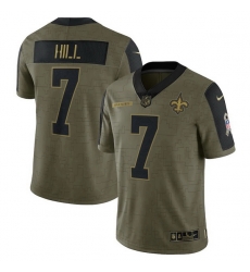 Men's New Orleans Saints Taysom Hill Nike Olive 2021 Salute To Service Limited Player Jersey