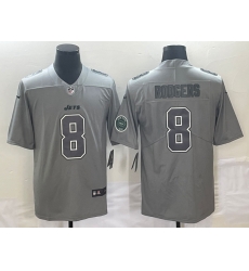 Men's New York Jets #8 Aaron Rodgers LOGO Grey Atmosphere Fashion 2022 Vapor Untouchable Stitched Limited Jersey