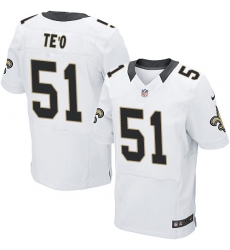 Mens Nike New Orleans Saints 51 Manti Teo Elite White NFL Jersey