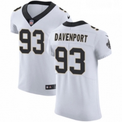 Mens Nike New Orleans Saints 93 Marcus Davenport White Vapor Untouchable Elite Player NFL Jersey