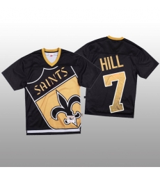 NFL New Orleans Saints 7 Taysom Hill Black Men Mitchell  26 Nell Big Face Fashion Limited NFL Jersey