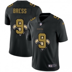 New Orleans Saints 9 Drew Brees Men Nike Team Logo Dual Overlap Limited NFL Jersey Black