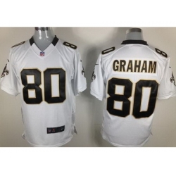 Nike New Orleans Saints 80 Jimmy Graham White Elite NFL Jersey