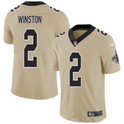 Nike Saints 2 Jameis Winston Gold Men Stitched NFL Limited Inverted Legend Jersey