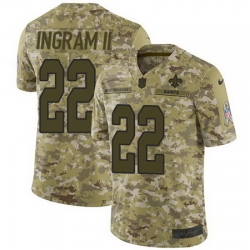 Nike Saints #22 Mark Ingram II Camo Mens Stitched NFL Limited 2018 Salute To Service Jersey