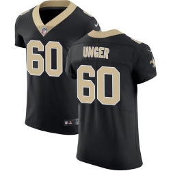 Nike Saints #60 Max Unger Black Team Color Mens Stitched NFL Vapor Untouchable Elite Jersey