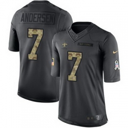 Nike Saints #7 Morten Andersen Black Mens Stitched NFL Limited 2016 Salute To Service Jersey