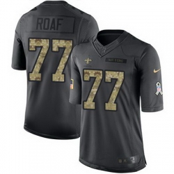 Nike Saints #77 Willie Roaf Black Mens Stitched NFL Limited 2016 Salute To Service Jersey