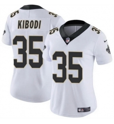 Women New Orleans Saints 35 Jacob Kibodi White Vapor Stitched Game Jersey