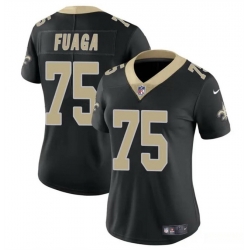 Women New Orleans Saints 75 Taliese Fuaga Black 2024 Draft Vapor Stitched Game Jersey