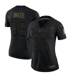 Women New Orleans Saints 9 Drew Brees Black Salute To Service Limited Jersey