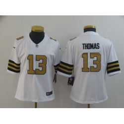 Women Nike Saints 13 Michael Thomas White Color Rush Limited Jersey