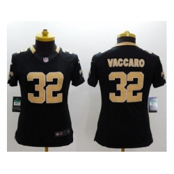 Women's Nike New Orleans Saints #32 Kenny Vaccaro Black Team Color Stitched NFL Limited Jersey