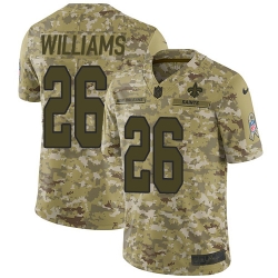 Limited Nike Camo Youth P. J. Williams Jersey NFL 26 New Orleans Saints 2018 Salute to Service