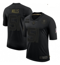 Youth New Orleans Saints 51 Sam Mills Black Salute To Service Limited Jersey