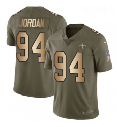 Youth Nike New Orleans Saints 94 Cameron Jordan Limited OliveGold 2017 Salute to Service NFL Jersey