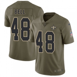 Youth Nike Saints #48 Vonn Bell Olive Stitched NFL Limited 2017 Salute to Service Jersey