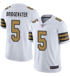 Youth Saints 5 Teddy Bridgewater White Stitched Football Limited Rush Jersey