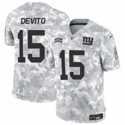 Men New York Giants 15 Tommy DeVito 2024 F U S E Arctic Camo Salute To Service Limited Stitched Football Jersey