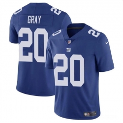 Men New York Giants 20 Eric Gray Blue Vapor Untouchable Limited Stitched Jersey