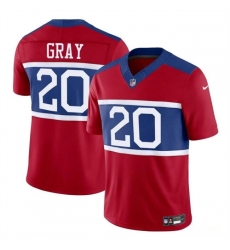 Men New York Giants 20 Eric Gray Century Red Alternate Vapor F U S E  Limited Stitched Football Jersey