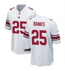 Men New York Giants 25 Deonte Banks White Stitched Game Jersey