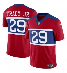 Men New York Giants 29 Tyrone Tracy Jr Red Alternate Vapor F U S E  Limited Stitched Football Jersey