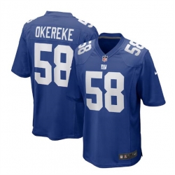 Men New York Giants 58 Bobby Okereke Royal Stitched Game Jersey