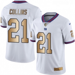 Mens Nike New York Giants 21 Landon Collins Limited WhiteGold Rush NFL Jersey