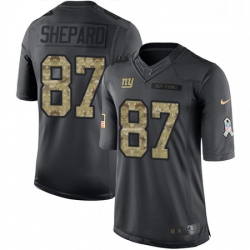 Mens Nike New York Giants 87 Sterling Shepard Limited Black 2016 Salute to Service NFL Jersey