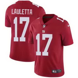 Nike Giants 17 Kyle Lauletta Red Alternate Vapor Untouchable Limited Jersey