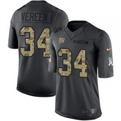 Nike Giants #34 Shane Vereen Black Mens Stitched NFL Limited 2016 Salute to Service Jersey