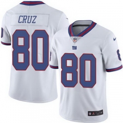 Nike Giants #80 Victor Cruz White Mens Stitched NFL Limited Rush Jersey