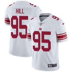 Nike Giants #95 B J Hill White Mens Stitched NFL Vapor Untouchable Limited Jersey