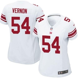 Nike Giants #54 Olivier Vernon White Women's Stitched NFL Elite Jersey