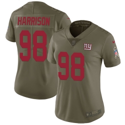 Nike Giants #98 Damon Harrison Olive Womens Stitched NFL Limited 2017 Salute to Service Jersey