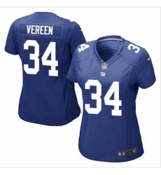 Women New Giants #34 Shane Vereen Royal Blue Team Color Stitched NFL Elite Jersey