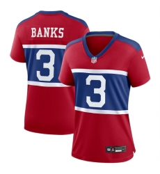 Women New York Giants 3 Deonte Banks Century Red Alternate Vapor Limited Stitched Football Jersey
