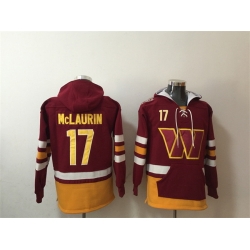 Men Washington Commanders 17 Terry McLaurin Burgundy Lace Up Pullover Hoodie