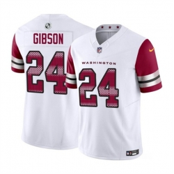 Men Washington Commanders 24 Antonio Gibson White 2023 F U S E  Vapor Limited Stitched Football Jersey