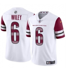 Men Washington Commanders 6 Michael Wiley White 2024 Vapor Limited Stitched Football Jersey