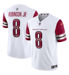 Men Washington Commanders 8 Brian Robinson Jr  White 2023 F U S E  Vapor Limited Stitched Football Jersey