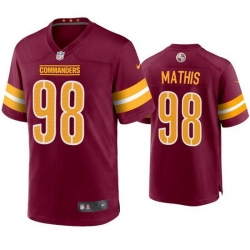 Men Washington Commanders 98 Phidarian Mathis 2022 Burgundy Game Stitched Football Jersey