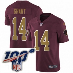 Mens Nike Washington Redskins 14 Ryan Grant Burgundy RedGold Number Alternate 80TH Anniversary Vapor Untouchable Limited Stitched 100th anniversary Neck Pa