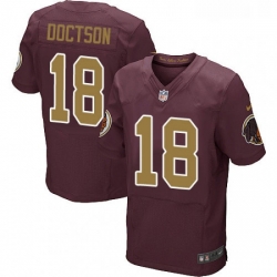 Mens Nike Washington Redskins 18 Josh Doctson Elite Burgundy RedGold Number Alternate 80TH Anniversary NFL Jersey