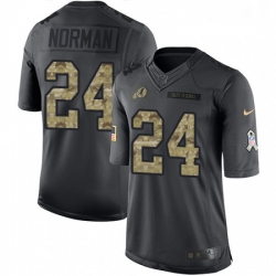 Mens Nike Washington Redskins 24 Josh Norman Limited Black 2016 Salute to Service NFL Jersey