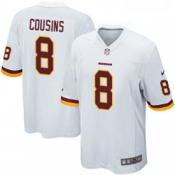 Mens Nike Washington Redskins 8 Kirk Cousins Game White NFL Jersey