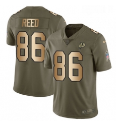 Mens Nike Washington Redskins 86 Jordan Reed Limited OliveGold 2017 Salute to Service NFL Jersey