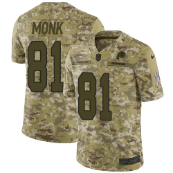 Nike Redskins #81 Art Monk Camo Men Stitched NFL Limited 2018 Salute To Service Jersey