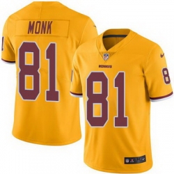 Nike Redskins #81 Art Monk Gold Mens Stitched NFL Limited Rush Jersey